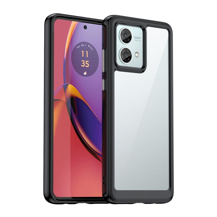 For Motorola Moto G84 Colorful Series Acrylic Hybrid TPU Phone Case(Black) - free shipping - PMC TechLife - Order now!