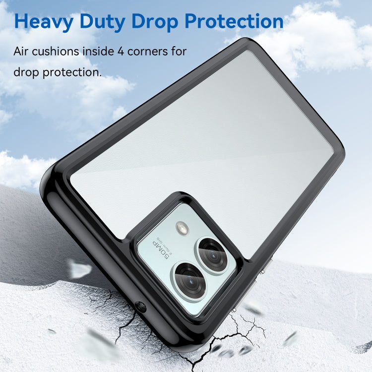 For Motorola Moto G84 Colorful Series Acrylic Hybrid TPU Phone Case(Black) - free shipping - PMC TechLife - Order now!