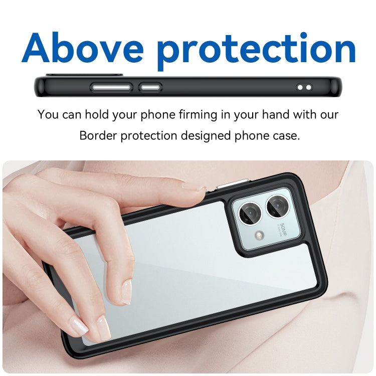For Motorola Moto G84 Colorful Series Acrylic Hybrid TPU Phone Case(Black) - free shipping - PMC TechLife - Order now!