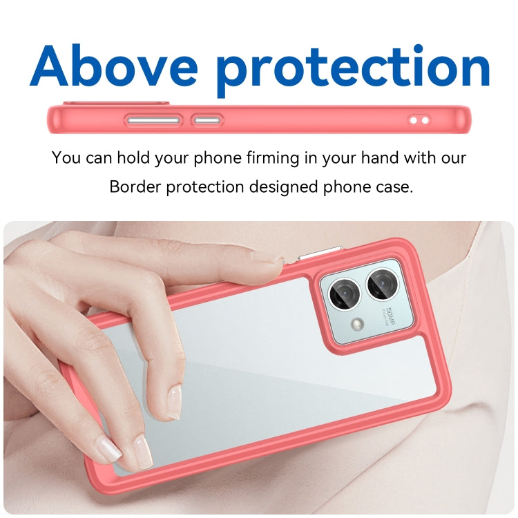 For Motorola Moto G84 Colorful Series Acrylic Hybrid TPU Phone Case(Red) - Motorola Cases by PMC TechLife | Online Shopping South Africa | PMC TechLife | Buy Now Pay Later Mobicred