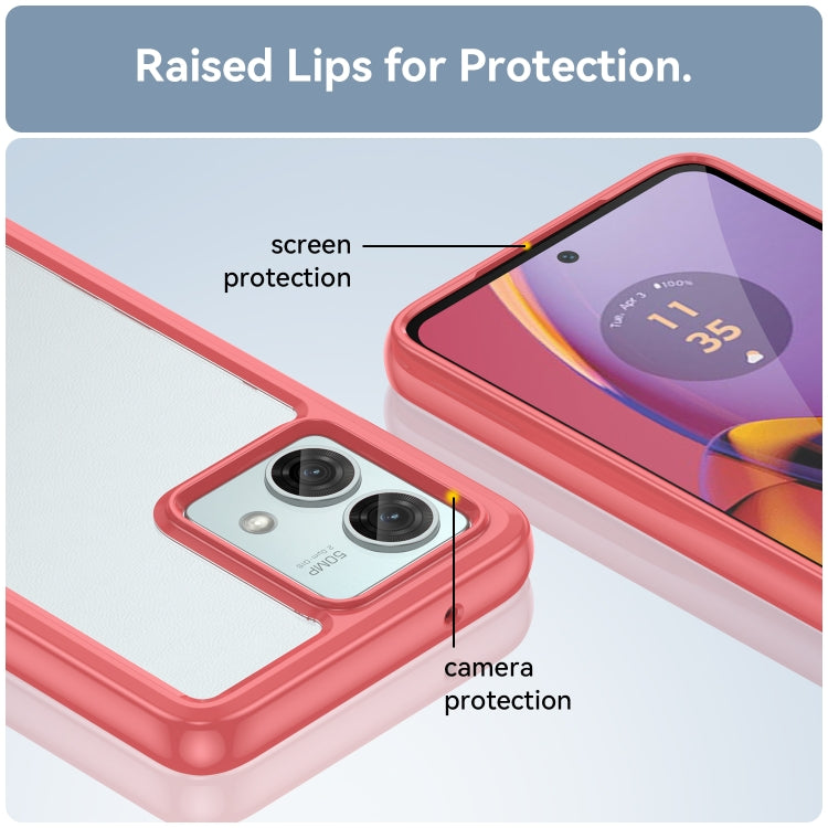 For Motorola Moto G84 Colorful Series Acrylic Hybrid TPU Phone Case(Red) - Motorola Cases by PMC TechLife | Online Shopping South Africa | PMC TechLife | Buy Now Pay Later Mobicred