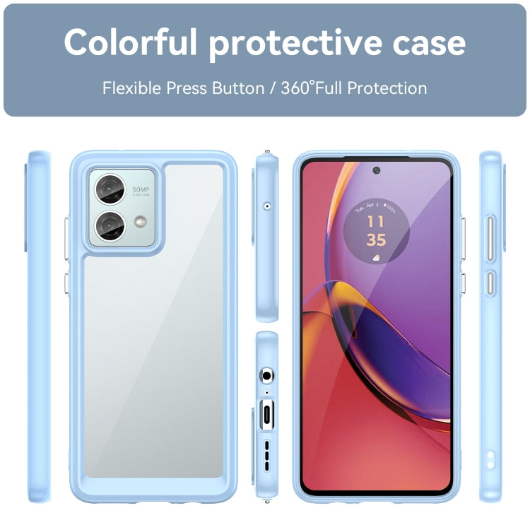 For Motorola Moto G84 Colorful Series Acrylic Hybrid TPU Phone Case(Blue) - Motorola Cases by PMC TechLife | Online Shopping South Africa | PMC TechLife | Buy Now Pay Later Mobicred