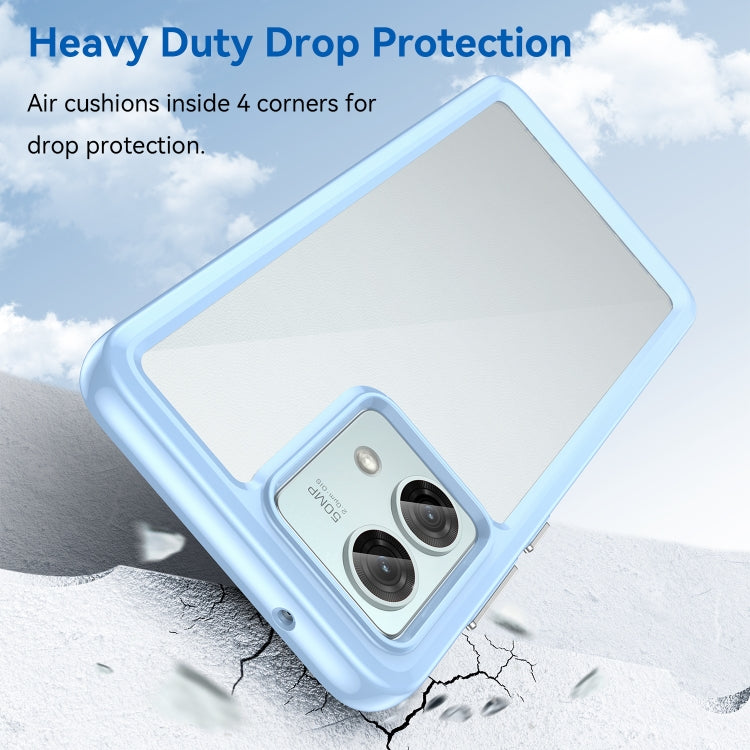 For Motorola Moto G84 Colorful Series Acrylic Hybrid TPU Phone Case(Blue) - Motorola Cases by PMC TechLife | Online Shopping South Africa | PMC TechLife | Buy Now Pay Later Mobicred