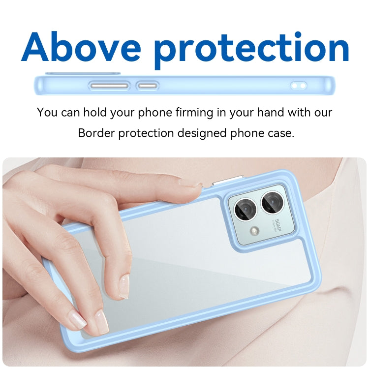 For Motorola Moto G84 Colorful Series Acrylic Hybrid TPU Phone Case(Blue) - Motorola Cases by PMC TechLife | Online Shopping South Africa | PMC TechLife | Buy Now Pay Later Mobicred