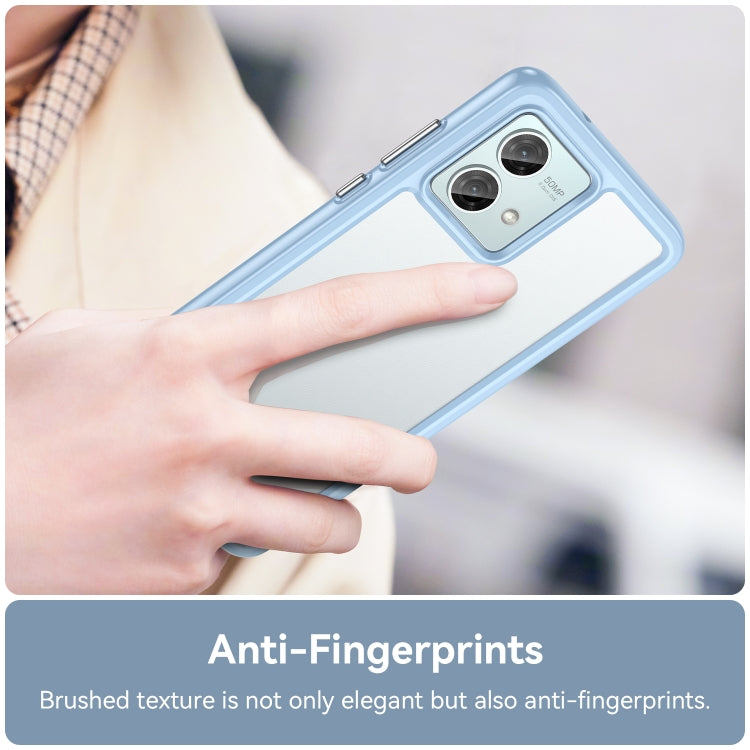 For Motorola Moto G84 Colorful Series Acrylic Hybrid TPU Phone Case(Blue) - Motorola Cases by PMC TechLife | Online Shopping South Africa | PMC TechLife | Buy Now Pay Later Mobicred