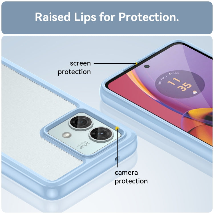 For Motorola Moto G84 Colorful Series Acrylic Hybrid TPU Phone Case(Blue) - Motorola Cases by PMC TechLife | Online Shopping South Africa | PMC TechLife | Buy Now Pay Later Mobicred