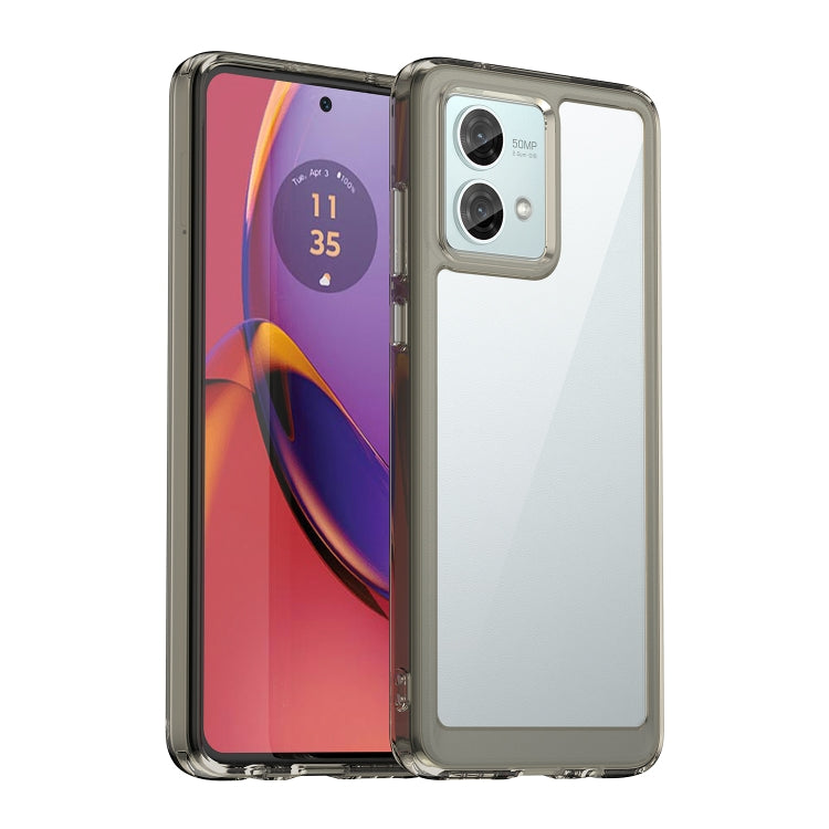 For Motorola Moto G84 Colorful Series Acrylic Hybrid TPU Phone Case(Transparent Grey) - Motorola Cases by PMC TechLife | Online Shopping South Africa | PMC TechLife | Buy Now Pay Later Mobicred