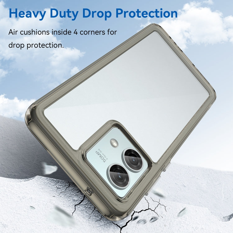 For Motorola Moto G84 Colorful Series Acrylic Hybrid TPU Phone Case(Transparent Grey) - Motorola Cases by PMC TechLife | Online Shopping South Africa | PMC TechLife | Buy Now Pay Later Mobicred