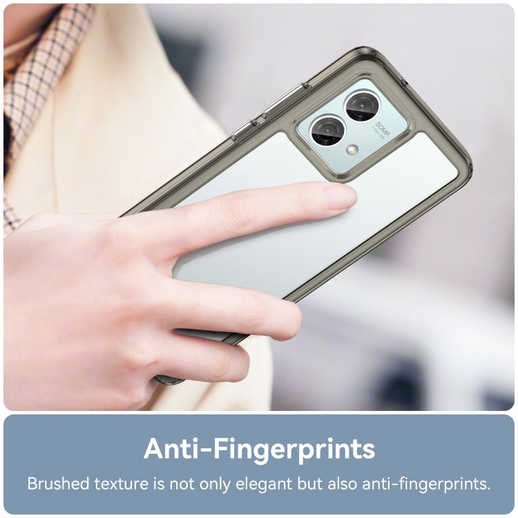 For Motorola Moto G84 Colorful Series Acrylic Hybrid TPU Phone Case(Transparent Grey) - Motorola Cases by PMC TechLife | Online Shopping South Africa | PMC TechLife | Buy Now Pay Later Mobicred