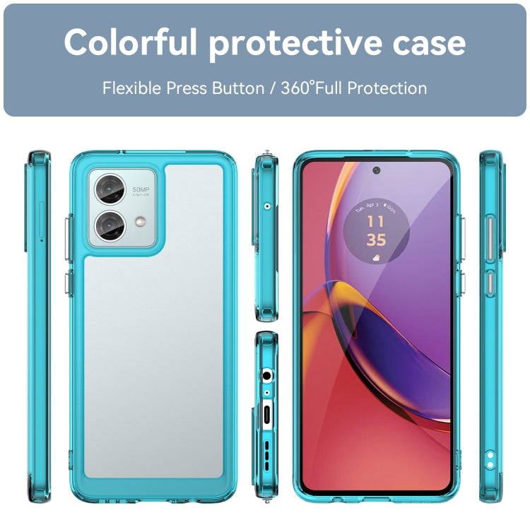 For Motorola Moto G84 Colorful Series Acrylic Hybrid TPU Phone Case(Transparent Blue) - Motorola Cases by PMC TechLife | Online Shopping South Africa | PMC TechLife | Buy Now Pay Later Mobicred