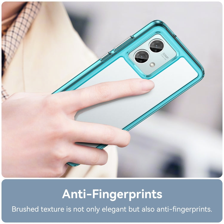 For Motorola Moto G84 Colorful Series Acrylic Hybrid TPU Phone Case(Transparent Blue) - Motorola Cases by PMC TechLife | Online Shopping South Africa | PMC TechLife | Buy Now Pay Later Mobicred