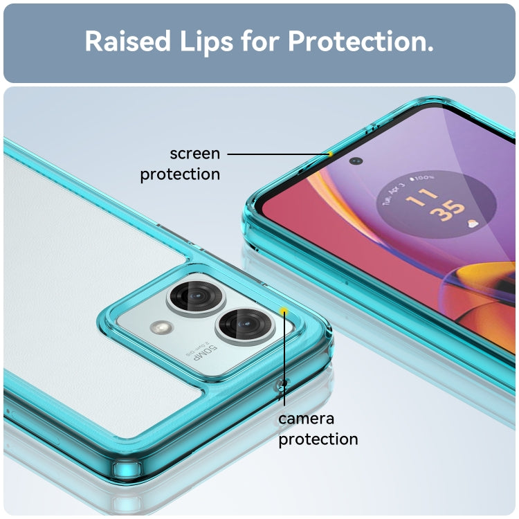 For Motorola Moto G84 Colorful Series Acrylic Hybrid TPU Phone Case(Transparent Blue) - Motorola Cases by PMC TechLife | Online Shopping South Africa | PMC TechLife | Buy Now Pay Later Mobicred