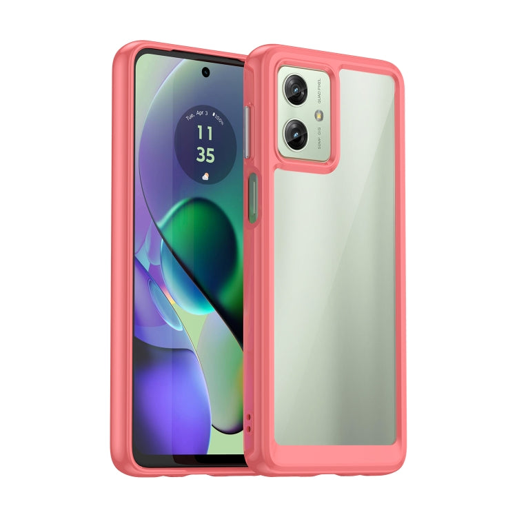 For Motorola Moto G54 Global Colorful Series Acrylic Hybrid TPU Phone Case(Red) - Motorola Cases by PMC TechLife | Online Shopping South Africa | PMC TechLife | Buy Now Pay Later Mobicred