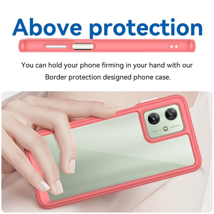 For Motorola Moto G54 Global Colorful Series Acrylic Hybrid TPU Phone Case(Red) - Motorola Cases by PMC TechLife | Online Shopping South Africa | PMC TechLife | Buy Now Pay Later Mobicred