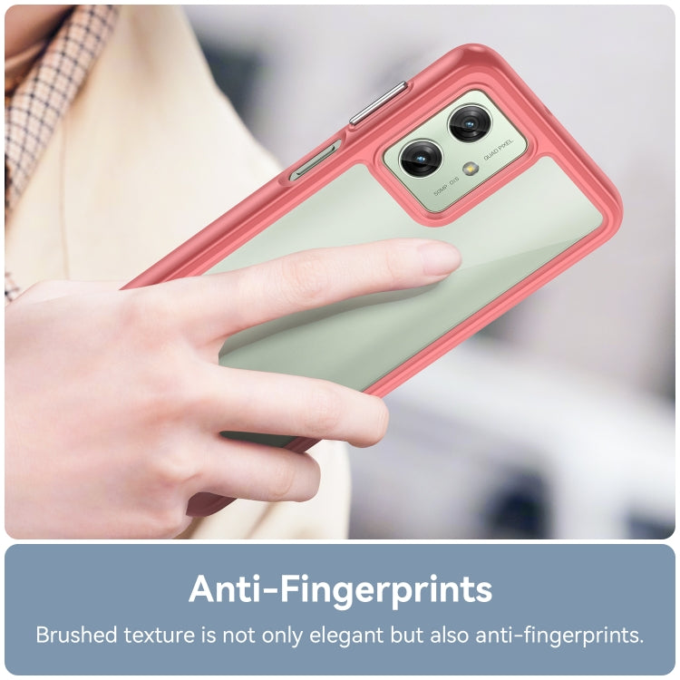 For Motorola Moto G54 Global Colorful Series Acrylic Hybrid TPU Phone Case(Red) - Motorola Cases by PMC TechLife | Online Shopping South Africa | PMC TechLife | Buy Now Pay Later Mobicred