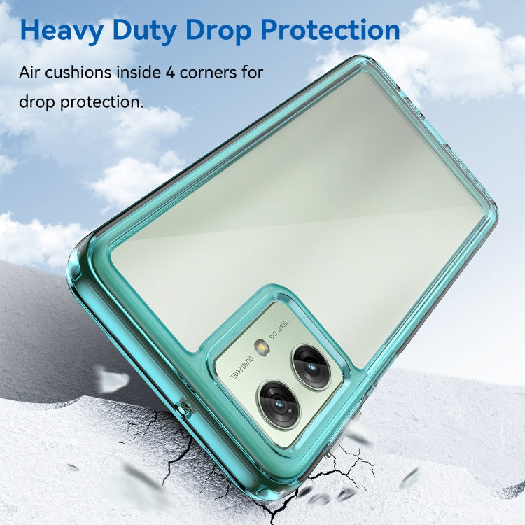 For Motorola Moto G54 Global Colorful Series Acrylic Hybrid TPU Phone Case(Transparent Blue) - Motorola Cases by PMC TechLife | Online Shopping South Africa | PMC TechLife | Buy Now Pay Later Mobicred