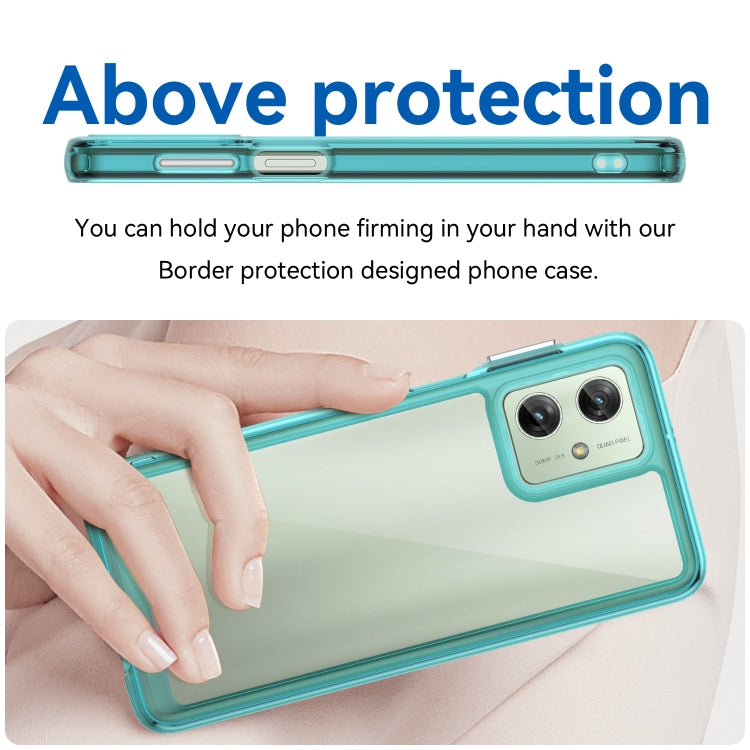 For Motorola Moto G54 Global Colorful Series Acrylic Hybrid TPU Phone Case(Transparent Blue) - Motorola Cases by PMC TechLife | Online Shopping South Africa | PMC TechLife | Buy Now Pay Later Mobicred