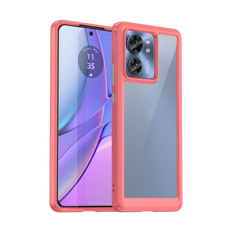 For Motorola Edge 2023 US Colorful Series Acrylic Hybrid TPU Phone Case(Red) - Motorola Cases by PMC TechLife | Online Shopping South Africa | PMC TechLife | Buy Now Pay Later Mobicred