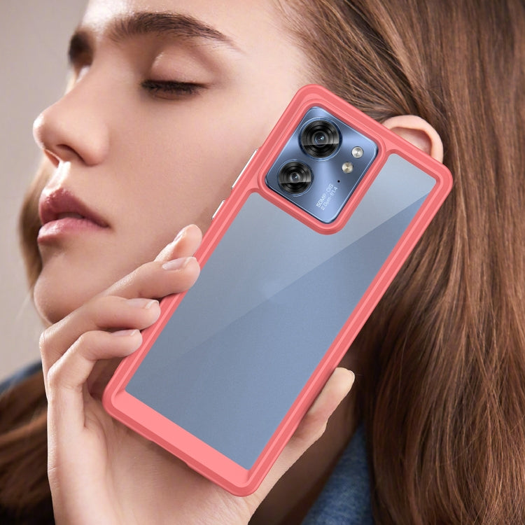 For Motorola Edge 2023 US Colorful Series Acrylic Hybrid TPU Phone Case(Red) - Motorola Cases by PMC TechLife | Online Shopping South Africa | PMC TechLife | Buy Now Pay Later Mobicred