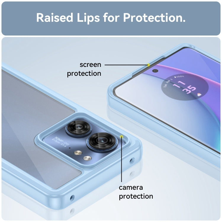 For Motorola Edge 2023 US Colorful Series Acrylic Hybrid TPU Phone Case(Blue) - Motorola Cases by PMC TechLife | Online Shopping South Africa | PMC TechLife | Buy Now Pay Later Mobicred