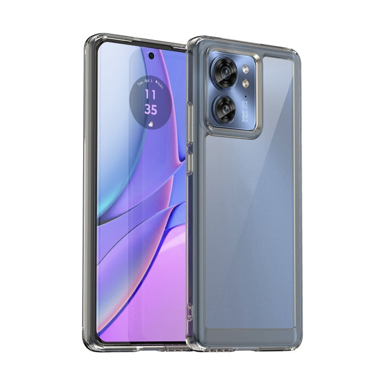 For Motorola Edge 2023 US Colorful Series Acrylic Hybrid TPU Phone Case(Transparent Grey) - Motorola Cases by PMC TechLife | Online Shopping South Africa | PMC TechLife | Buy Now Pay Later Mobicred