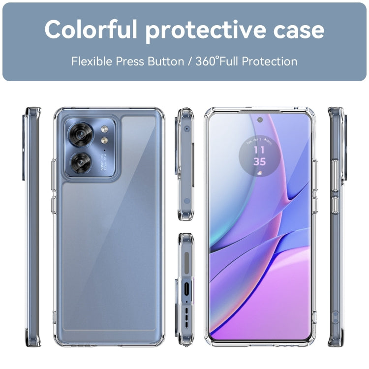 For Motorola Edge 2023 US Colorful Series Acrylic Hybrid TPU Phone Case(Transparent) - Motorola Cases by PMC TechLife | Online Shopping South Africa | PMC TechLife | Buy Now Pay Later Mobicred
