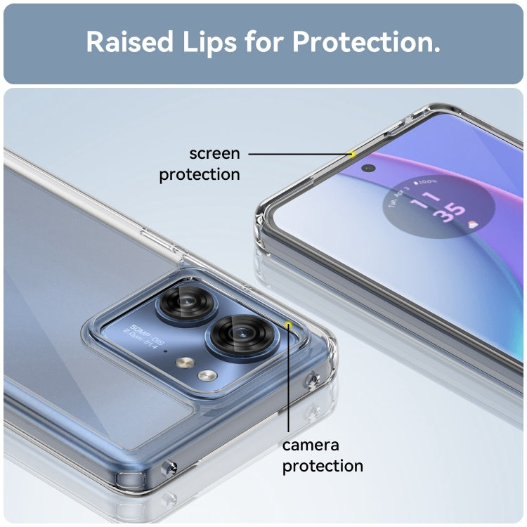 For Motorola Edge 2023 US Colorful Series Acrylic Hybrid TPU Phone Case(Transparent) - Motorola Cases by PMC TechLife | Online Shopping South Africa | PMC TechLife | Buy Now Pay Later Mobicred