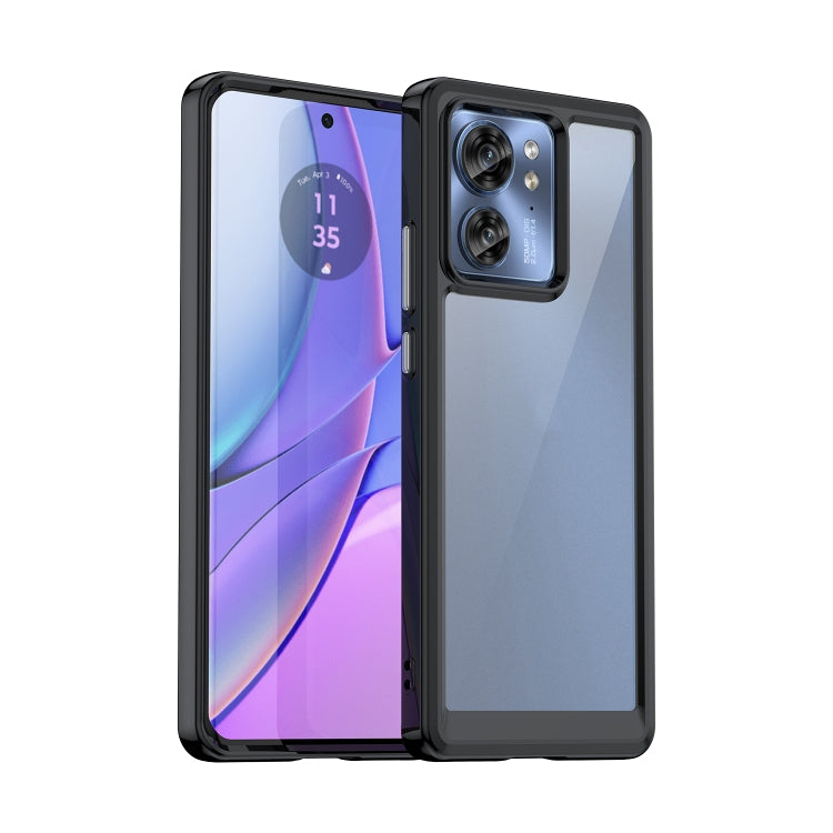 For Motorola Edge 2023 Global Colorful Series Acrylic Hybrid TPU Phone Case(Black) - Motorola Cases by PMC TechLife | Online Shopping South Africa | PMC TechLife | Buy Now Pay Later Mobicred