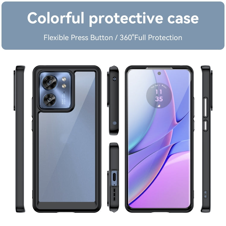 For Motorola Edge 2023 Global Colorful Series Acrylic Hybrid TPU Phone Case(Black) - Motorola Cases by PMC TechLife | Online Shopping South Africa | PMC TechLife | Buy Now Pay Later Mobicred