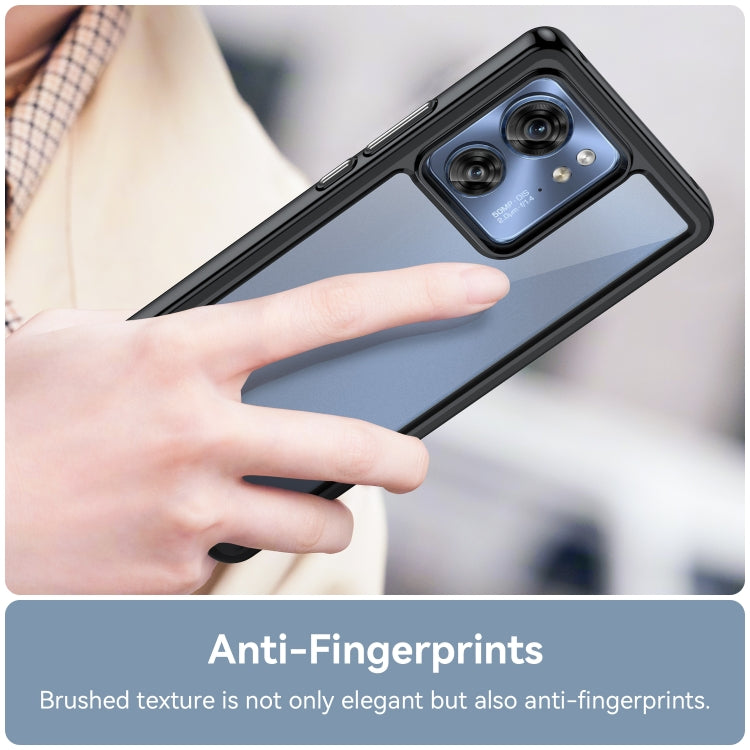 For Motorola Edge 2023 Global Colorful Series Acrylic Hybrid TPU Phone Case(Black) - Motorola Cases by PMC TechLife | Online Shopping South Africa | PMC TechLife | Buy Now Pay Later Mobicred