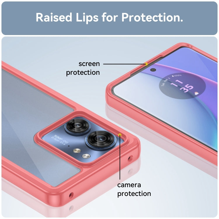 For Motorola Edge 2023 Global Colorful Series Acrylic Hybrid TPU Phone Case(Red) - Motorola Cases by PMC TechLife | Online Shopping South Africa | PMC TechLife | Buy Now Pay Later Mobicred