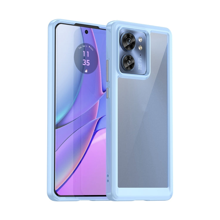 For Motorola Edge 2023 Global Colorful Series Acrylic Hybrid TPU Phone Case(Blue) - Motorola Cases by PMC TechLife | Online Shopping South Africa | PMC TechLife | Buy Now Pay Later Mobicred