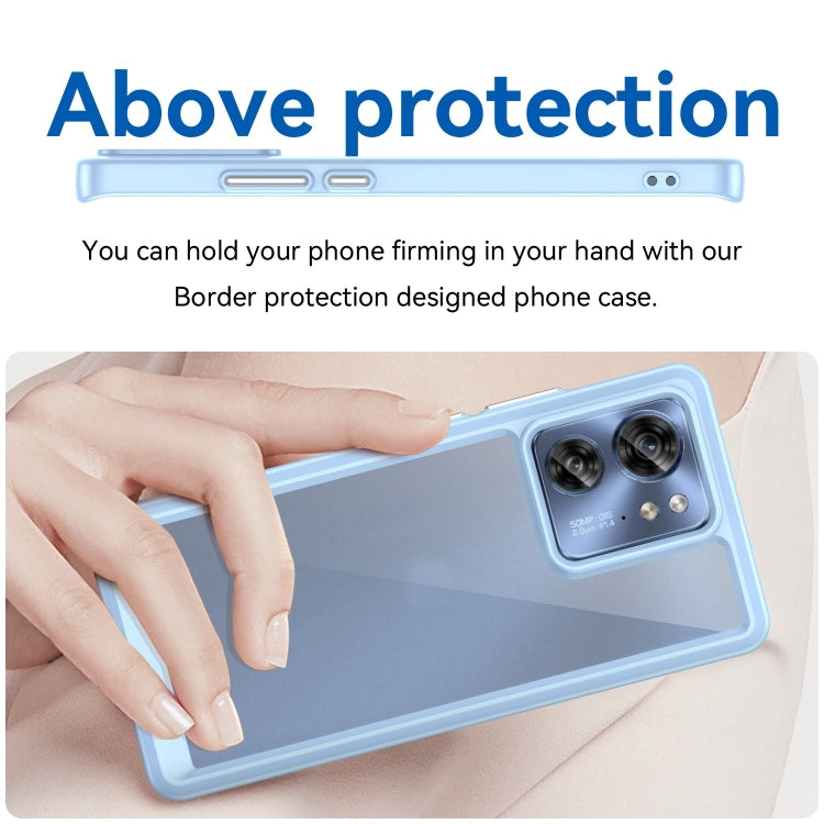 For Motorola Edge 2023 Global Colorful Series Acrylic Hybrid TPU Phone Case(Blue) - Motorola Cases by PMC TechLife | Online Shopping South Africa | PMC TechLife | Buy Now Pay Later Mobicred