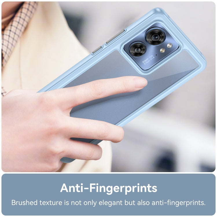 For Motorola Edge 2023 Global Colorful Series Acrylic Hybrid TPU Phone Case(Blue) - Motorola Cases by PMC TechLife | Online Shopping South Africa | PMC TechLife | Buy Now Pay Later Mobicred
