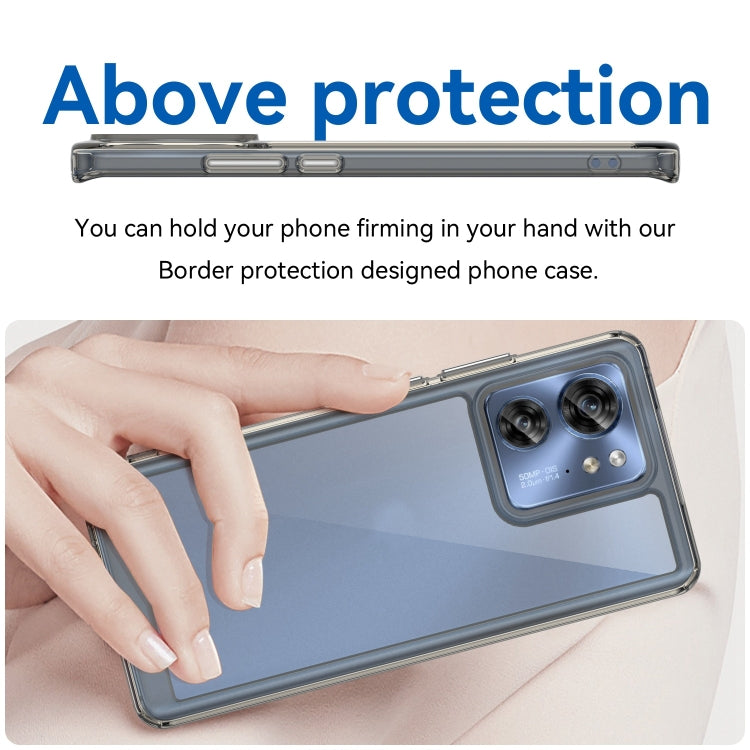 For Motorola Edge 2023 Global Colorful Series Acrylic Hybrid TPU Phone Case(Transparent Grey) - Motorola Cases by PMC TechLife | Online Shopping South Africa | PMC TechLife | Buy Now Pay Later Mobicred