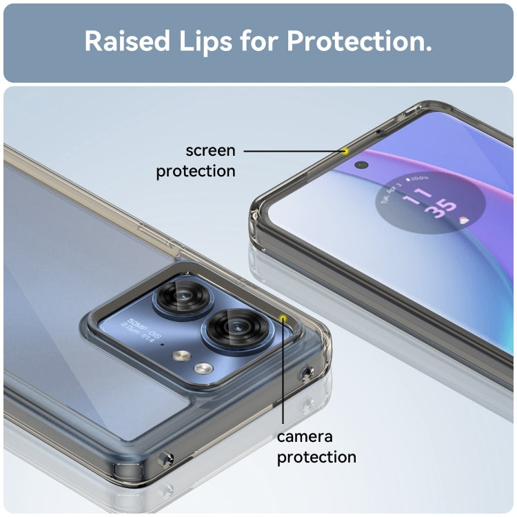 For Motorola Edge 2023 Global Colorful Series Acrylic Hybrid TPU Phone Case(Transparent Grey) - Motorola Cases by PMC TechLife | Online Shopping South Africa | PMC TechLife | Buy Now Pay Later Mobicred