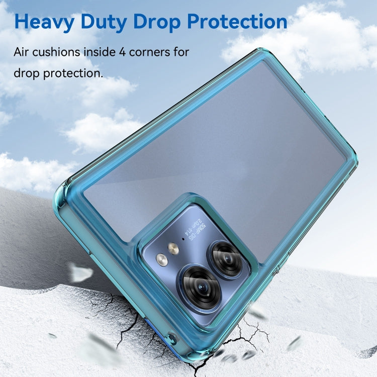 For Motorola Edge 2023 Global Colorful Series Acrylic Hybrid TPU Phone Case(Transparent Blue) - Motorola Cases by PMC TechLife | Online Shopping South Africa | PMC TechLife | Buy Now Pay Later Mobicred
