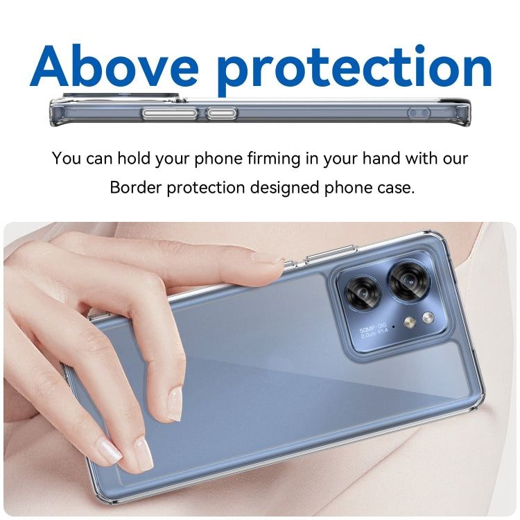For Motorola Edge 2023 Global Colorful Series Acrylic Hybrid TPU Phone Case(Transparent) - Motorola Cases by PMC TechLife | Online Shopping South Africa | PMC TechLife | Buy Now Pay Later Mobicred