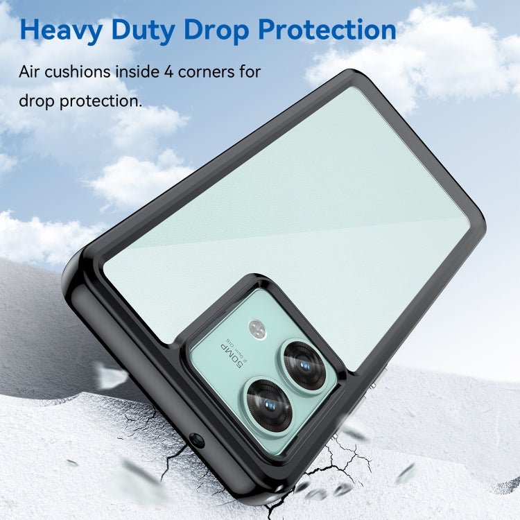 For Motorola Edge 40 Neo Colorful Series Acrylic Hybrid TPU Phone Case(Black) - Motorola Cases by PMC TechLife | Online Shopping South Africa | PMC TechLife | Buy Now Pay Later Mobicred
