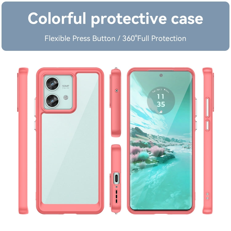 For Motorola Edge 40 Neo Colorful Series Acrylic Hybrid TPU Phone Case(Red) - Motorola Cases by PMC TechLife | Online Shopping South Africa | PMC TechLife | Buy Now Pay Later Mobicred