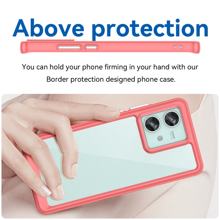 For Motorola Edge 40 Neo Colorful Series Acrylic Hybrid TPU Phone Case(Red) - Motorola Cases by PMC TechLife | Online Shopping South Africa | PMC TechLife | Buy Now Pay Later Mobicred