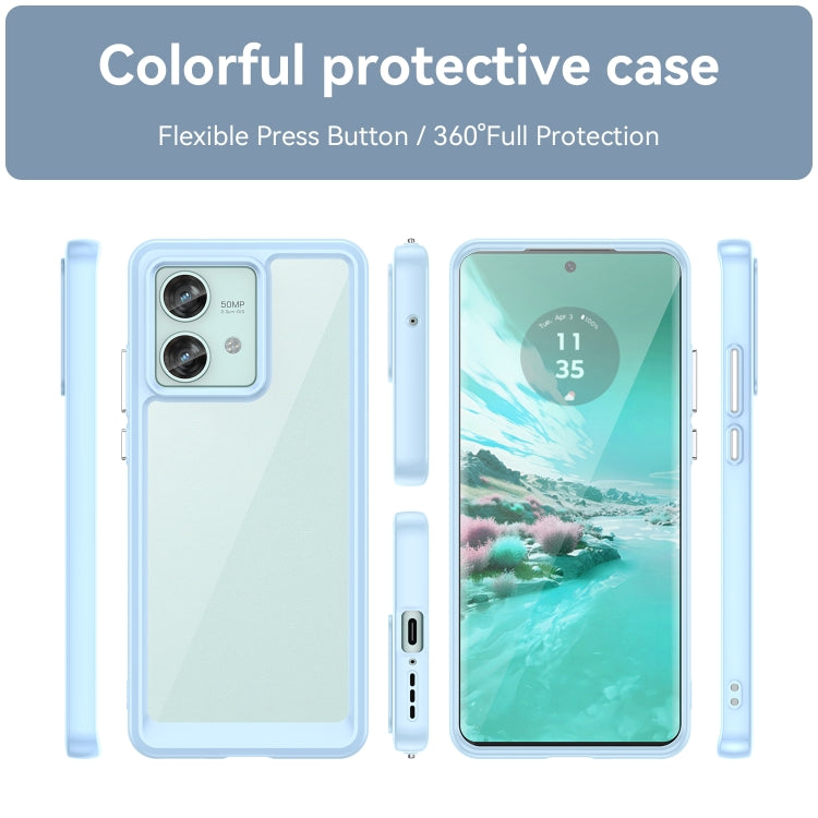 For Motorola Edge 40 Neo Colorful Series Acrylic Hybrid TPU Phone Case(Blue) - Motorola Cases by PMC TechLife | Online Shopping South Africa | PMC TechLife | Buy Now Pay Later Mobicred