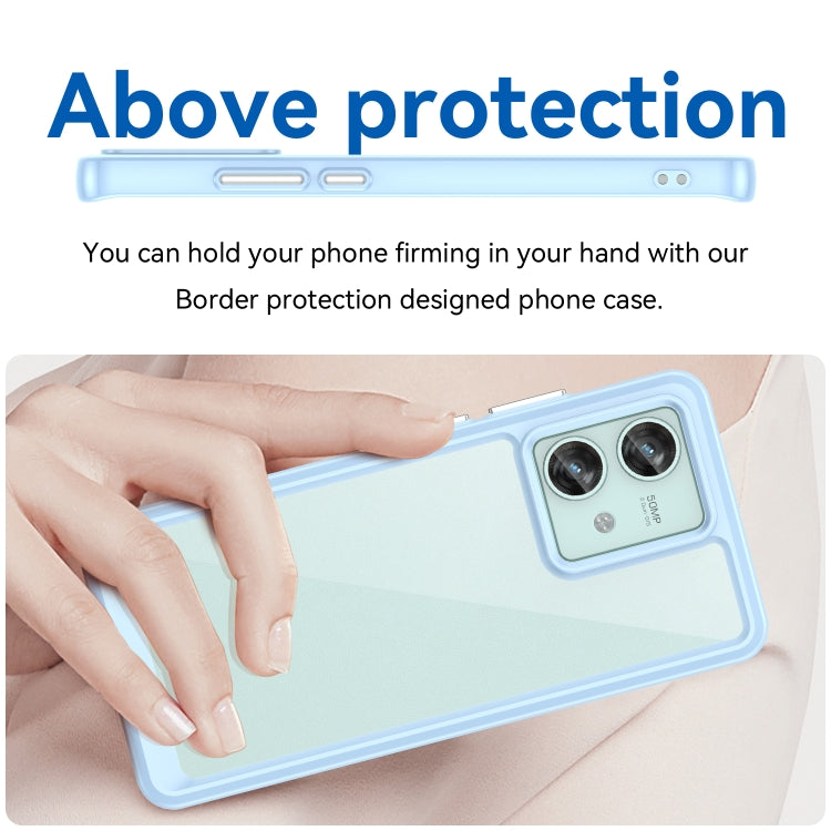 For Motorola Edge 40 Neo Colorful Series Acrylic Hybrid TPU Phone Case(Blue) - Motorola Cases by PMC TechLife | Online Shopping South Africa | PMC TechLife | Buy Now Pay Later Mobicred