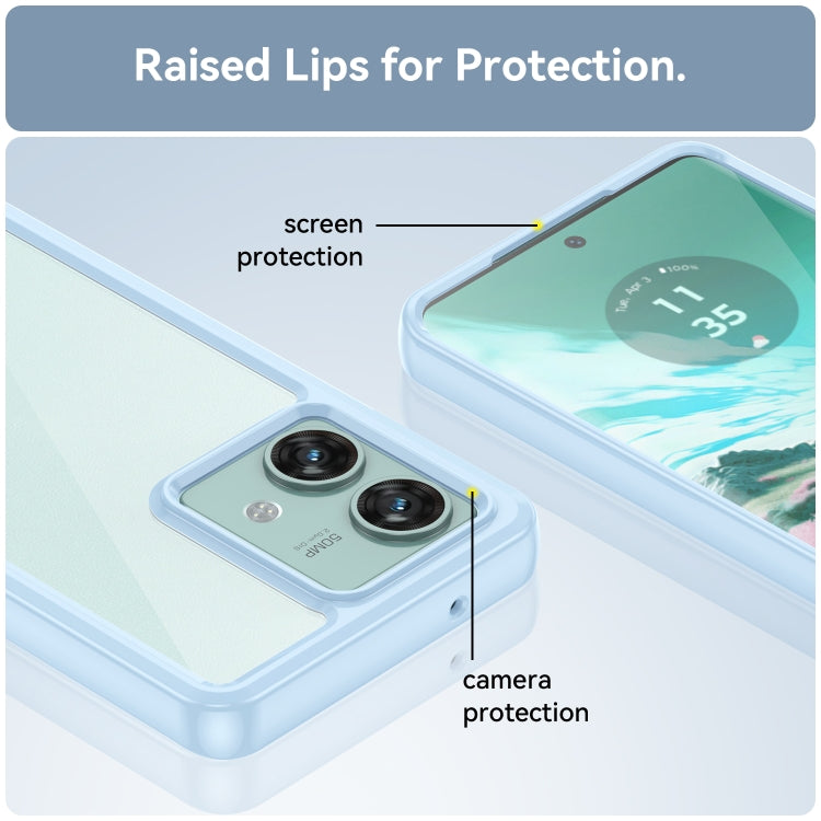 For Motorola Edge 40 Neo Colorful Series Acrylic Hybrid TPU Phone Case(Blue) - Motorola Cases by PMC TechLife | Online Shopping South Africa | PMC TechLife | Buy Now Pay Later Mobicred