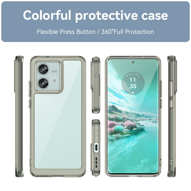 For Motorola Edge 40 Neo Colorful Series Acrylic Hybrid TPU Phone Case(Transparent Grey) - Motorola Cases by PMC TechLife | Online Shopping South Africa | PMC TechLife | Buy Now Pay Later Mobicred