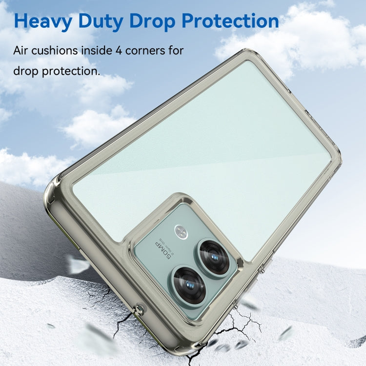 For Motorola Edge 40 Neo Colorful Series Acrylic Hybrid TPU Phone Case(Transparent Grey) - Motorola Cases by PMC TechLife | Online Shopping South Africa | PMC TechLife | Buy Now Pay Later Mobicred