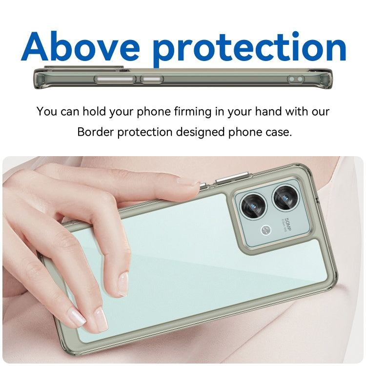 For Motorola Edge 40 Neo Colorful Series Acrylic Hybrid TPU Phone Case(Transparent Grey) - Motorola Cases by PMC TechLife | Online Shopping South Africa | PMC TechLife | Buy Now Pay Later Mobicred