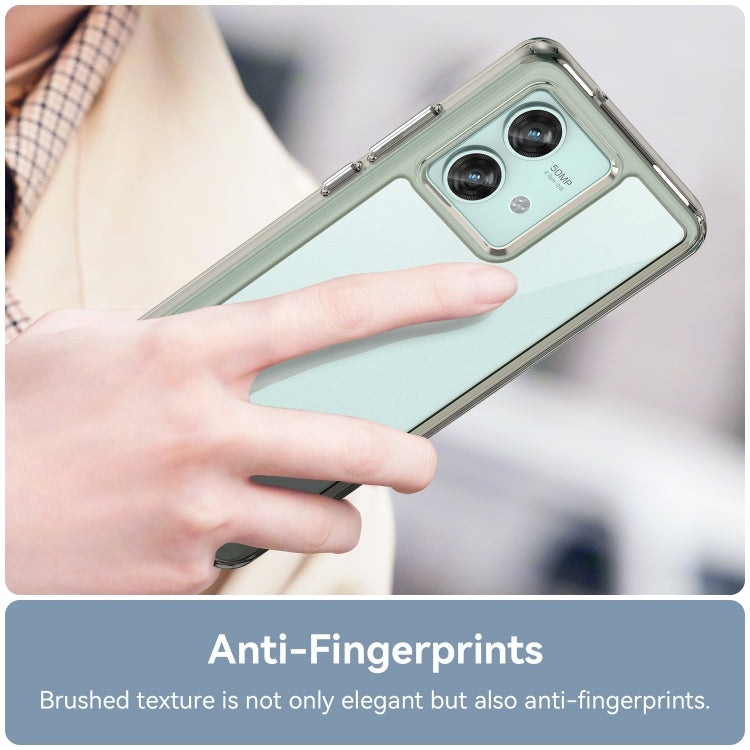 For Motorola Edge 40 Neo Colorful Series Acrylic Hybrid TPU Phone Case(Transparent Grey) - Motorola Cases by PMC TechLife | Online Shopping South Africa | PMC TechLife | Buy Now Pay Later Mobicred