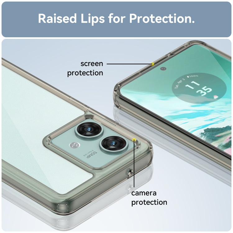 For Motorola Edge 40 Neo Colorful Series Acrylic Hybrid TPU Phone Case(Transparent Grey) - Motorola Cases by PMC TechLife | Online Shopping South Africa | PMC TechLife | Buy Now Pay Later Mobicred