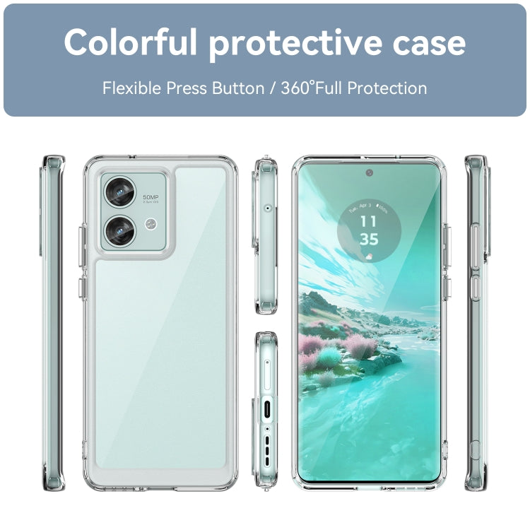 For Motorola Edge 40 Neo Colorful Series Acrylic Hybrid TPU Phone Case(Transparent) - Motorola Cases by PMC TechLife | Online Shopping South Africa | PMC TechLife | Buy Now Pay Later Mobicred